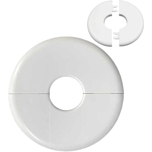 ABS Wall Split Flange Self-Adhesive Tape Round Escutcheon Plate Cover for Water Pipe Faucet Decoration Accessories faucet pipe flange pipe cover (22 White)