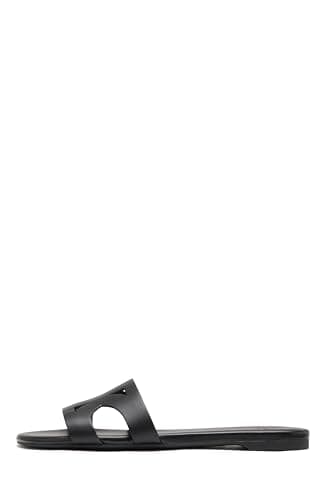 kate spade new york Duo Slide Sandal, Black/Cream Multi, 8.5