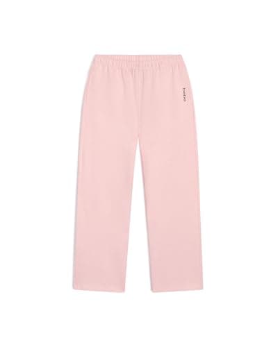 bebe Girls Wide Leg Sweatpants, French Terry Sweatpants with Pockets, Baggy Pants for Girls (Rose Shadow, Medium)