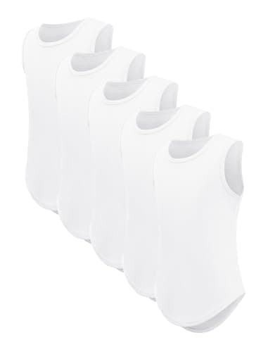 Celfaeree 5 Packs Girls Athletic Tank Tops Active Dry Fit Tank Top for Girls Dance Yoga Workout Tops for Exercise 5White XS