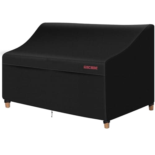 RICHIE Patio Loveseat Cover -Waterproof Outdoor 2-Seater Sofa Cover with Air Vent, UV Resistant Patio Furniture Covers for 62"W*30"D*31"H Loveseats (Black)