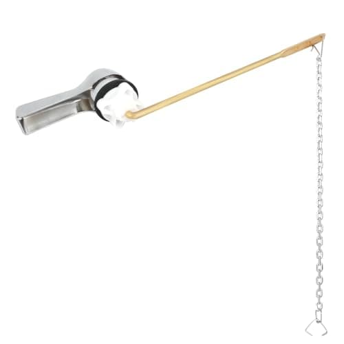 jamini Front-Mount Toilet Handle Kit - Durable Brass Lever with Chrome Finish, Adjustable Arm & Stainless Steel Flapper Chain for Most Toilets