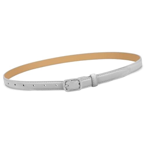 XZQTIVE Women’s Skinny Candy Color Belt – Color-Matched Leather Thin Waist Belt 0.7" for Jeans Dresses Pants