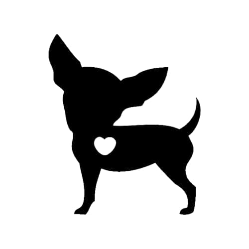 ZUKHL 2pcs 4.33"x5.12" Adorable Cartoon Chihuahua Vinyl Car Decal, Animal Theme Sticker for Plastic Glass Metal Surfaces, Easy Peel & Stick, Durable Adhesive Decals #2BZ331 (Black)