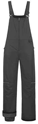 CREATMO US Girl's Zip Front Snow Bib Ski Pants Kids Snow Bibs Grey 4/5