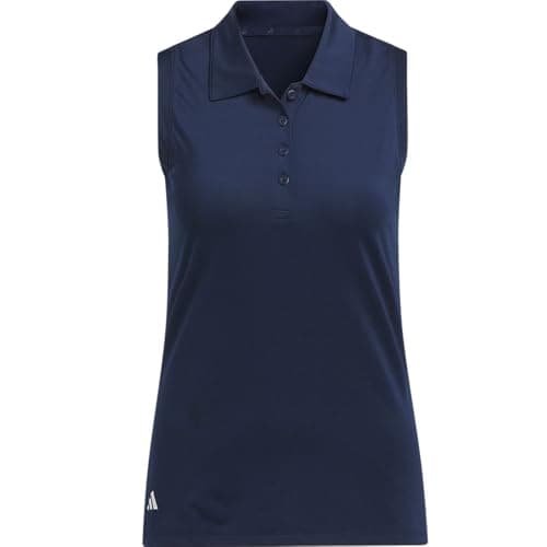 adidas Women's Standard Ultimate365 Solid Sleeveless Polo Shirt, Collegiate Navy 1