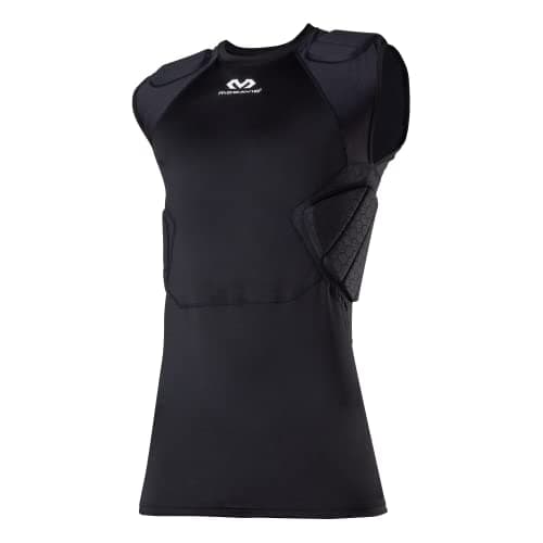McDavid Rival Integrated 5-Pad Shirt, Comfort & Protection from Hard Objects, Lightweight & Breathable, Great for Football & Lacrosse (Adult) Black