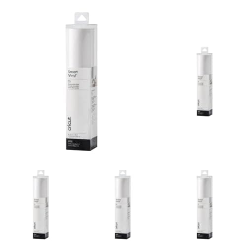 Cricut Smart Removable Vinyl (13in x 12ft, White) for Explore and Maker 3 - Matless Cutting for Long cuts up to 12ft (Pack of 5)