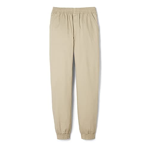 French Toast Boys' Pull-on Twill Jogger Pants, Khaki, 12