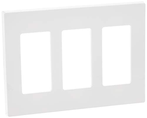 Leviton 3-Gang Decora Plus Wallplate Screwless Snap-On Mount, 80311-SW, White