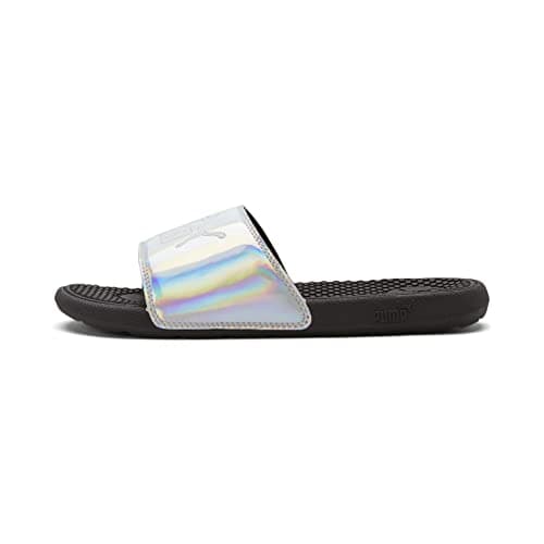 PUMA Cool Cat Sandal Slides Sandal Slides, Black White, 11 US Unisex Little Kid