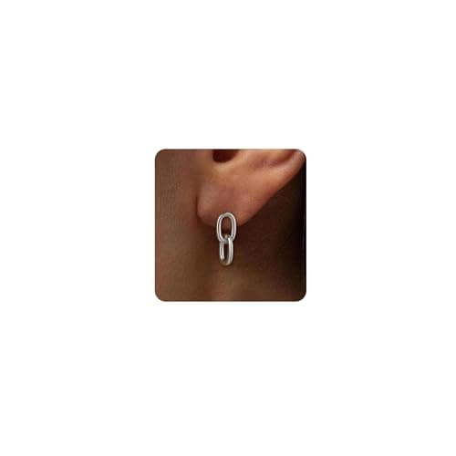 Anniweeny Silver Drop Dangle Earrings for Women Paperclip Link Earrings