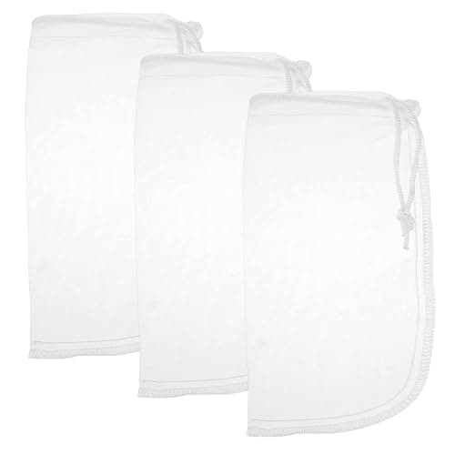 Vin Beauty 3 Pack 180 μm Aquarium Filter Bags Reusable Extra Fine Mesh Filter Media Bag 5.9 x 7.9 Inch Drawstring Mesh Bags Nylon Fish Tank Fine Meshs Bag for Aquarium Filters