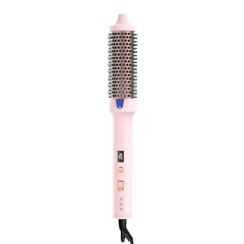 K&K 1.7 Inch Ceramic Tourmaline Ionic Curling Brush with Cool Air Flow - Professional Hot Brush Volumizer for Root Volume & Loose Curls, Instant Styling Lock, Dual Voltage Hair Styling Tool
