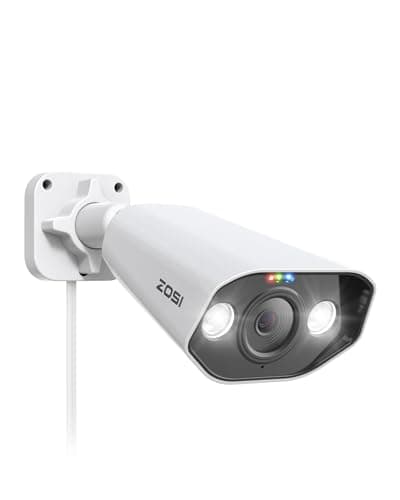 ZOSI 5MP PoE Add-on Camera, Face Person Vehicle Detection, 2 Way Audio, Starlight Night Vision, Sound&Light Siren, 3K Weatherproof Outdoor Indoor Home Bullet IP Cam, Only Compatible with ZOSI POE NVR