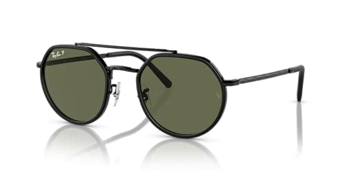 Ray-Ban RB3765 Sunglasses, Black/Green Polarized, 53 mm
