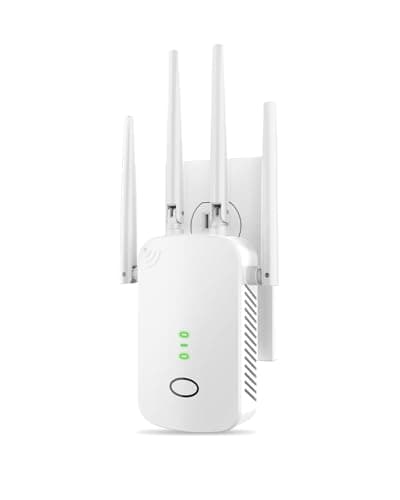 WiFi Extender, Wall - Plug Home 2.4G WiFi Extender Signal Booster – 10888 Sq Ft, 80 Devices Supported & 1-Tap Simple Setup, WiFi Repeater for Home & Outdoor Use