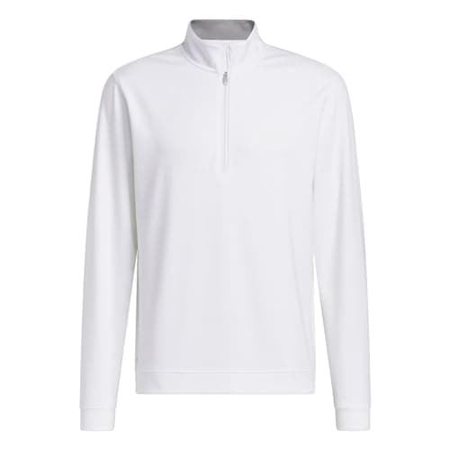 adidas Men's Elevated Quarter Zip Pullover, White, Small