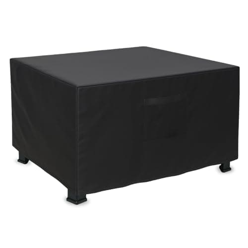 BEOTBRMI Square Fire Pit Cover, Upgraded Heavy Duty Fabric with Air Vent and Drawstring Fit for 37-40 Inch Outdoor Fireplace Cover & Fire Pit Table, 100% Waterproof & Tear Resistant