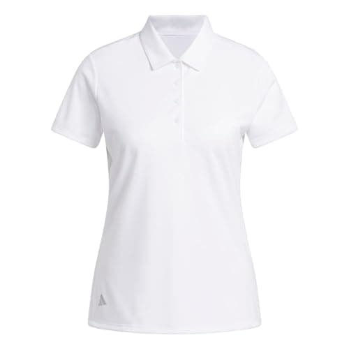 adidas Women's Solid Performance Polo Shirt, White, Large