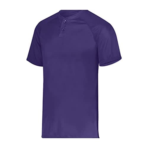 Augusta Sportswear Attain Wicking Two-Button Baseball Jersey Purple (Hlw) S