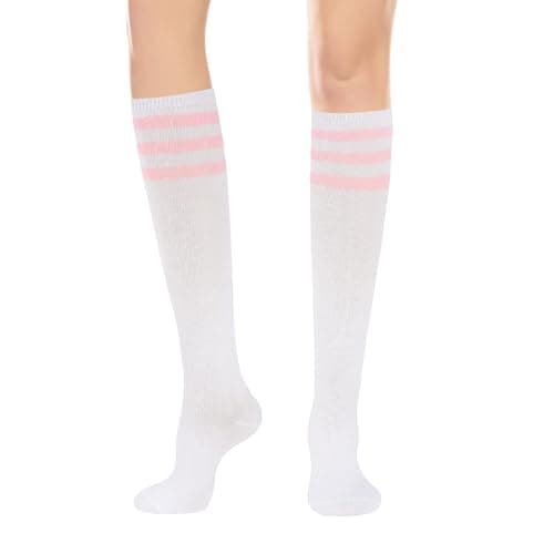 YOYOU Knee High Socks for Women - Striped Soccer Golf Socks Women Tube Sock Long Sock for Sports and Outdoors