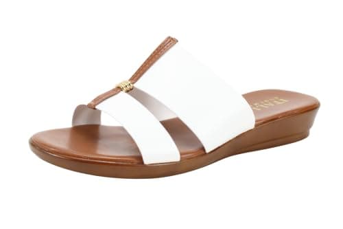 ITALIAN Shoemakers Sofy Womens Wedge Open Toe Comfort Casual Sandals for Women – Peep Toe Low Wedge Sandal (White, US Footwear Size System, Adult, Women, Numeric, Medium, 8.5)