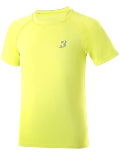 Roadbox Boys Rash Guard Swim Shirt, 2Pack UPF 50+ Sun Protection Short Sleeve, Quick Dry Rashguard Water Shirt for Kids Yellow