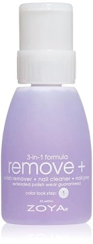 ZOYA Remove Plus Acetone Nail Polish Remover with Big Flipper Bottle, Powerful, Safe and Gentle, 3-in-1 Remover + Cleanser + Prep, Award-Winning Big10Free, 8 Fl Oz