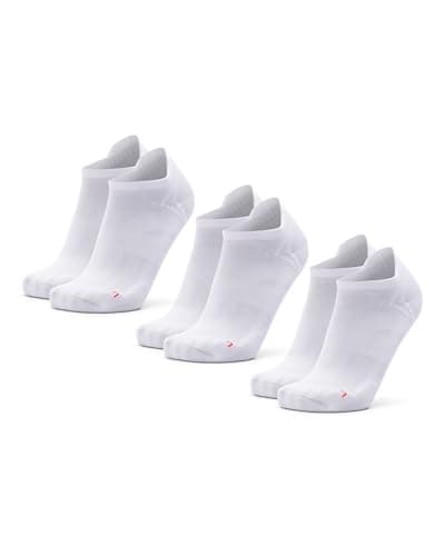 DANISH ENDURANCE Low-Cut Athletic Socks, 3-Pack, White, Medium