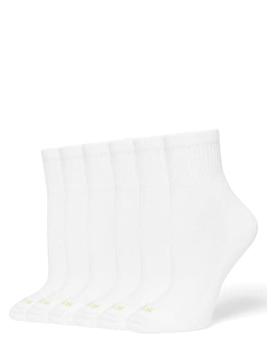 HUE Women's Mini Crew Sock 6 Pair Pack, Mini Crew Socks for Women, White