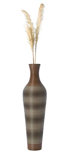 Uniquewise 39-Inch-Tall Vase, Brown Decorative Floor Vase, Classic Neat Floor Vase Tall Freestanding Flower Holder, Artificial Rattan Vase, PVC Floor Vase, Flower Holder for Home Decor, QI003824