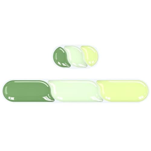 Lauspuck Gel Wrist Rest for Keyboard Mouse, Ergonomic Wrist Support Mouse Pad for Easy Typing Pain Relief, Comfortable Keyboard Wrist Pad, 2 PCS, Green Color Block