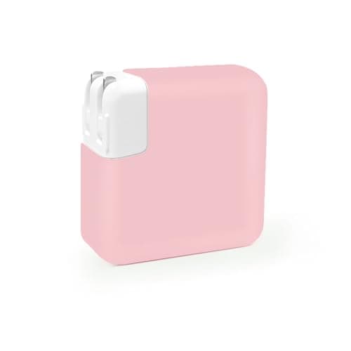 YSCLBAHUKE 30W/35W Soft Silicone Charger Protective Case - Compatible with MacBook Air 15/13 inch (M2 A2941 2023, A2681 2022; M1 A2337 A2179 2020; A1932 2019/2018) - Power Adapter Sleeve,Pink