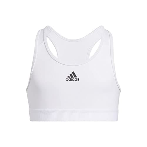 adidas girls Aeroready Techfit Sports Bra, White, Small US