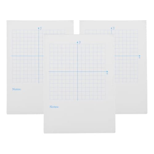 FUNOMOCYA 3pcs Math Graph Paper Notebook with Xy Coordinate Grid, Blue Vertical Layout, 100 Pages Each, Math Practice and Classroom Use for Students and Teachers