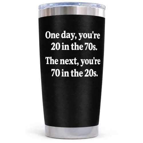 KLUBI 70th Birthday Gifts for Women, Men– 70 Year Old Birthday Gifts for Men 20oz Tumbler Mug Cup, Happy 70th Birthday Tumbler, Funny 70th Birthday Ideas, Unique Gifts for 70 Year Old Woman, Born 1956