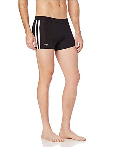 Speedo Men's Swimsuit Square Leg Splice, Speedo Black, Medium
