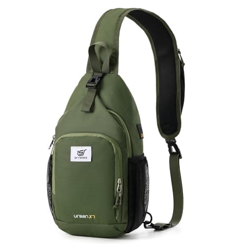SKYSPER Sling Bag RFID Crossbody Sling Backpack Cross Body Shoulder Bag Travel Hiking Daypack for Women Men(Army Green)
