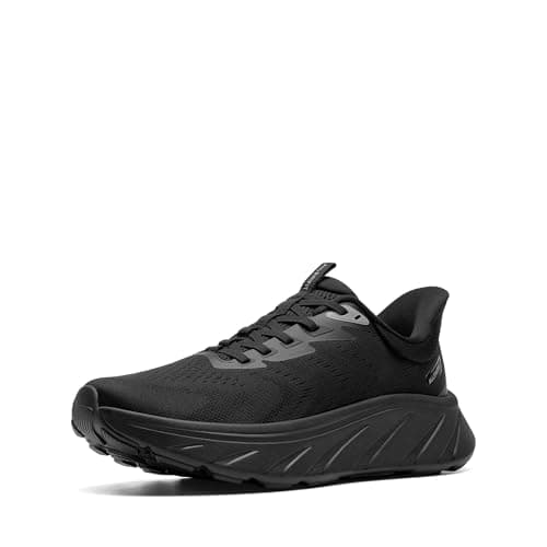 ALLSWIFIT Men's Hands Free Slip On Stability Walking Running Shoes Tennis Non-Slip Comfortable Workout Gym Breathable Lightweight StediBase Fashion Sneakers,Size 8.5,All Black,AMUMRS2511