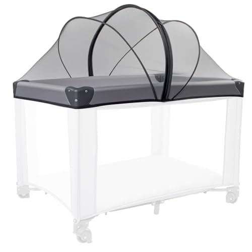 BEBONO Mosquito Net Cover for Pack N Play, Storage Bag Included, Black