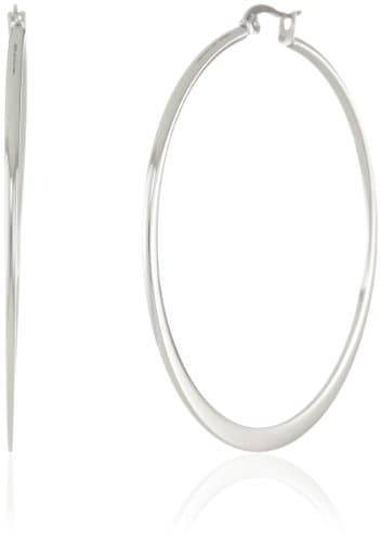 Amazon Essentials Stainless Steel Flattened Hoop Earrings (55mm)