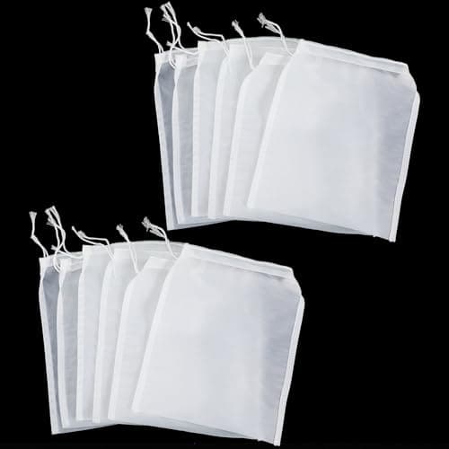 LIQWEI 12Pcs Nylon Wine Filter, Juicer Bags, Nut Milk Bag Juicing Bags for Strainings Fruit Juice, Straining Bag for Straining Fruit Juice Cheese Coffee