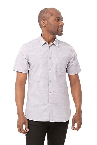 Chef Works Men's Havana Shirt, Grey, 3X-Large