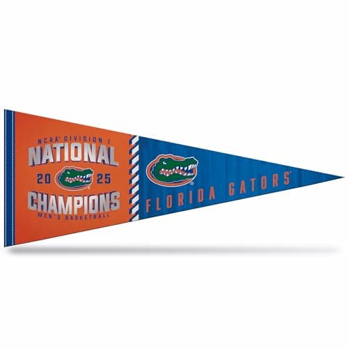 Rico Industries NCAA Florida Gators 2025 Men's Basketball National Champions 12" x 30" Felt Wall Décor Pennant - Great for Home/Bed Room/Man Cave Décor
