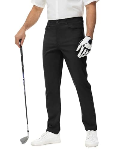 Rdruko Men's Golf Pants Stretch Dress Casual Slacks Lightweight Business Quick Dry Work with 5 Pockets, Black, 36