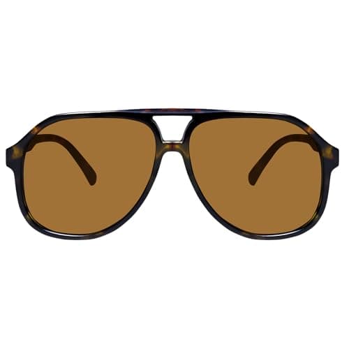 mosanana Oversized Aviator Sunglasses for Women Trendy Retro Tortoise Brown