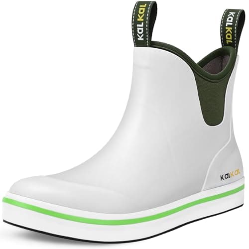 Kalkal Women's Deck Boots, 100% Waterproof Rain Boots, Grip-Pro Rip Slip-Resistant Sole, Upgraded Soft & Durable Neoprene Rubber, 370° Breathable Mesh Lining, Easy to Clean, for Outdoor/Sailing