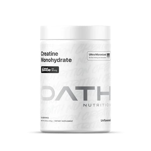 Oath Nutrition Ultra Micronized Creatine Monohydrate Powder, Unflavored, Gluten Free, Non GMO, Creatine Powder for Women and Men, 5,000g per Serving, 50 Servings