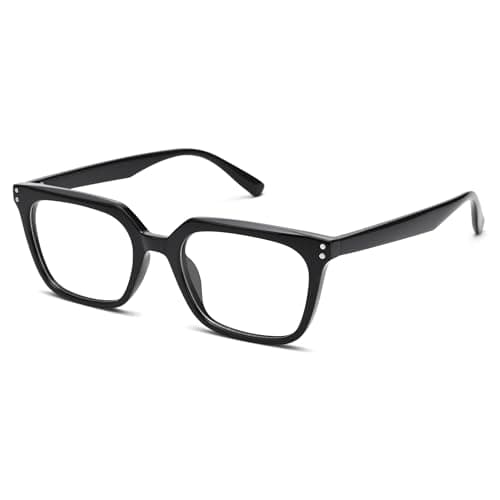 Hycredi Blue Light Blocking Glasses for Women Men, Square Fashion Eyeglasses for Computer Use, Gaming and Daily Wear – Black/Clear